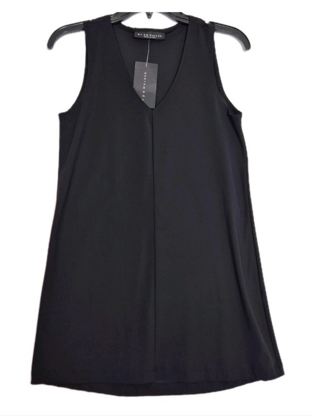 Bryn Walker Women's Vibo Tunic Size XXS Black Sleeveless V-Neck Jersey NWT 68